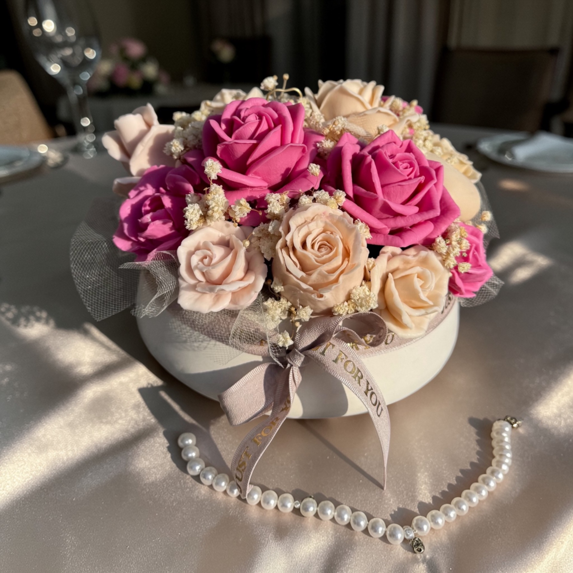 Luxusný ružový mydlový box